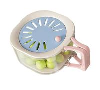 Fruit Washing Bowl with Strainer, 2 en 1 Produce Washer and Berry Container for Fridge, Dual-capa drenaje Basket with plegable Handle, Stackable Lettuce Keeper for Kitchen & Picnic