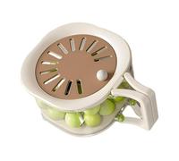 Fruit Washing Bowl with Strainer, 2 en 1 Produce Washer and Berry Container for Fridge, Dual-capa drenaje Basket with plegable Handle, Stackable Lettuce Keeper for Kitchen & Picnic
