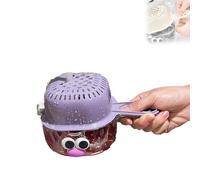 Fruit Washing Bowl with Strainer, Kitchen Dual-Layer Draining Basket with Handle for Easy Berry, Tomato and Grape Cleaning (Purple)