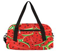 Fruit Watermelon Girls Dance Duffle Bag, Red Kids Small Overnight Weekender Carry On Travel Bag, Gymnastics Sports Bag, Sandía de frutas, 18.4L x 7.8W x 9.4