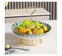 Fruitero de cerámica, Plato ligero portátil de cerámica for frutos secos con pedestal, soporte exhibición nueces y bayas, bandeja almacenamiento dulces for decoración la sala estar del hogar/una