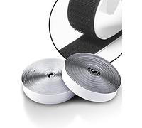 FRUITLET® Velcr Adhesivo Fuerte Negro 5 m Largo, Velcr Doble Cara 16 mm Ancho, Belcro Adhesivo Doble Cara 1 Par, Velcr para Coser, Mosquitera, Hogar, Colegio, Office
