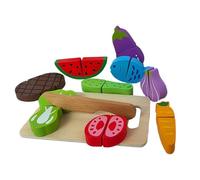 Fruits and Vegetables Toy Set, Wooden Preschool Learning Activities, Wood Fine Motor Skills Development, Imaginative Play Toys for Kids 3+ Years, Perfect for Birthday , Family, 19.5x12x5.5cm