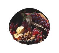 Fruits and Wines - Gorro de ducha de doble capa para mujer, impermeable y duradero, protege el cabello durante el baño, belleza