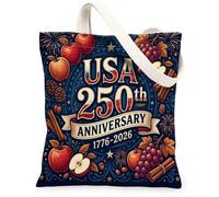 Fruits - Bolsa de lona para mujer, diseño de uvas vintage festivas, canela, aniversario, azul marino, lavable, reutilizable, bolsas de compras, Azul marino, 13x15 Inch