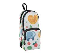 Fruits - Estuche para lápices con forma de elefante, gran capacidad, con compartimento, para estudiantes, escuela, oficina, trabajo, Elefante de frutas, Talla única, Maletín