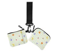 Fruits Green Plaids Fresh Summer - Fundas para tarjetas de cambio para mujer, con cremallera y bolsillo con cremallera para monedas, 2 paquetes
