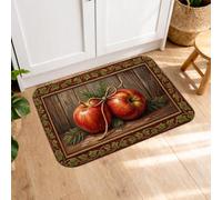 Fruits Harvest - Tapetes de cocina para piso, rústico, vintage, suaves, acolchados, cómodos, lavables, para fregaderos de cocina, lavadero, baño, 16 x 24 pulgadas