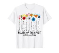 Fruits of The Spirit Gálatas 5 22 Verso de la Biblia Cristiano Camiseta