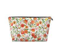 Fruits Peach2 - Bolsa de maquillaje para mujer, bolsa de maquillaje de piel, bonita bolsa de maquillaje, Plateado, Talla única