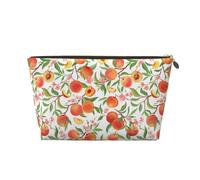 Fruits Peach2 - Bolsa de maquillaje para mujer, bolsa de maquillaje de piel, bonita bolsa de maquillaje, Dorado, Talla única