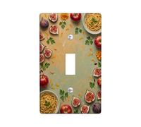 Fruits - Placa de cubierta para interruptor de luz, diseño rústico de otoño, pasta de higo verde otoñal, tamaño estándar, cubierta de interruptor de luz para sala de estar, dormitorio, decoración de