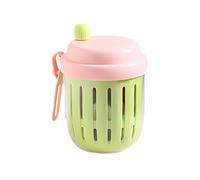 Fruits Salad Cups, Fruit Salads Storage Cup Lids and Fork, 6.42x4.53x4.53 Inch Leak Proof Lunch Box & Practical Design, Drain Basket for Students, School, BBQ, Gym, Picnic, Meal Prep, Women, and Work