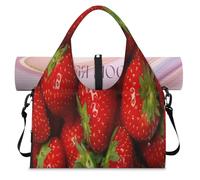 Fruits Strawberry - Bolsa deportiva de lona para mujeres y hombres, con compartimento para zapatos, bolsa de hombro para yoga, gimnasio, viajes, color, L, Organizador de bolsas