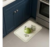 Fruits - Tapetes de cocina para piso, diseño de hojas de rodaja contemporáneas y naturales, color verde verano, cómodas, lavables, para fregadero, lavandería, baño, pasillo, 16 x 24 pulgadas