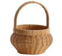fruits tissés, de fruits en osier, Serviant des bols de rangement, Imitation de rotin rond fruit décoratif servant des bols de rangement en osier avec des poignées pour co