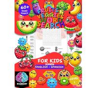 Fruits & Veggies Word Search LV1: For KIDS. Learn English & Spanish