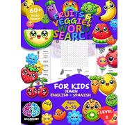 Fruits & Veggies Word Search LV2: For KIDS. Learn English & Spanish