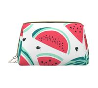 Fruits Watermelon - Bolsa de almacenamiento portátil de piel con cremallera para pintalabios, White, Talla única