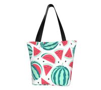 Fruits Watermelon Print Summer Versatile Carry Shoulder Bag Travel Bag Beach Daily Use Large Storage
