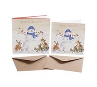 Fruncido Todo Alrededor - Tarjeta Navidad Box Set - 8 Dorado de Lujo Metalizado Tarjetas y Sobres - Wrendale Designs