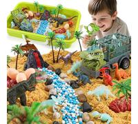 FRUSE Arena Juguete Mágica, Arena Sand Cinetica con Sand Kinetica, Dinosaurios Juguetes, Lupa Dino, Caja de Arenas con Tapa, Arenas para Arenero Infantil, Regalo Juguetes Niño Niñas 3 4 5 6 7 8 Años