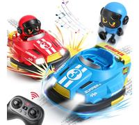 FRUSE Coche Teledirigido,Coches Teledirigidos para Niños,Paquete de 2,Coche RC con Figura Eyectable,Música y Luz,2,4 GHz Coche de Choque Teledirigido Regalo Niños 3 4 5 6 7 8 años
