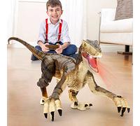 FRUSE Dinosaurio Teledirigido,2.4GHz Dinosaurio Robot con luz LED y,Rugido, Caminando Realistas, Juguetes con Batería Recargable para Niños de 3 4 5 6 7 8 9+ Años para Regalos Cumpleaños