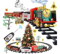 FRUSE Tren Juguete para Niños,Tren de Navidad Eléctrico de Vapor con Ahumado, Luces y Sonido, Tren Clásico Infantil con Vagones de Carga y Pistas,Regalos para Niños y Niñas Mayores de 3 4 5 6 7 8 Años
