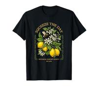 Fruta botánica de Verano Squeeze The Day Vintage Lemon Bee Camiseta