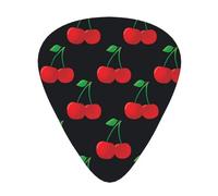 Fruta de cereza,12 púas de guitarra, 3 grosores diferentes para guitarra acústica, bajo y ukelele