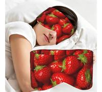 Fruta de fresa roja, Antifaz para dormir, ideal para el hogar, viajes y trabajo por turnos. Cubre completamente los ojos y bloquea la luz.