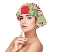 Fruta de granada, hermosas semillas de granada, patrón de fruta,Gorro de dormir de satén ajustable para adultos, de seda, elástico, para dormir, para mujer