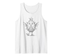 Fruta del dragón con corazón gráfico corazón símbolo lápiz Dibujo Camiseta sin Mangas