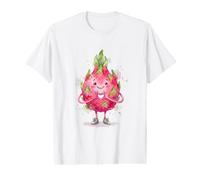 Fruta del dragón con corazón gráfico símbolo de corazón Acuarela Camiseta gráfica económica