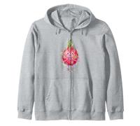 Fruta del dragón con corazón gráfico símbolo de corazón Acuarela Sudadera con Capucha