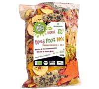 Fruta Deshidratada Sin Azucar Añadido - MIX 10 Mango Naranja Platano Manzana Pera Kaki Melocoton Piña Melon Arandanos 500g - 100% Natural - Ideal para Pasteles Cocteles o Snack - Sin Gluten