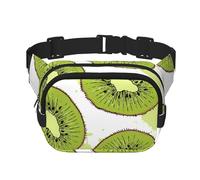 Fruta Kiwi,Riñonera Cuadrada de Doble Capa, Bolso de Viaje, Bolso Informal para el Pecho.