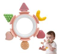 Fruta Mordedor Chupete Regalo Ideal Cosas Tous Bebés Juguete 0 3 6 9 Meses Dentición, Juguetes Sensoriales Silicona Educativo Dientes Masticar, Recién Nacido Niño Niña Navidad Cumpleaños Regalo, Rosa
