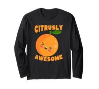 Fruta Naranja Kawaii guiñando un guiño cítrico Impresionante Manga Larga