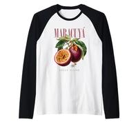 Fruta orgánica botánica del Sabor Dulce de la Fruta de la pasión Vintage Camiseta Manga Raglan