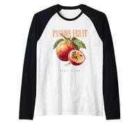 Fruta orgánica botánica del Sabor Dulce de la Fruta de la pasión Vintage Camiseta Manga Raglan