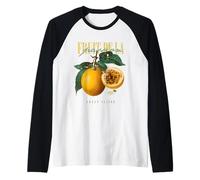 Fruta orgánica botánica del Sabor Dulce de la Fruta de la pasión Vintage Camiseta Manga Raglan