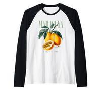 Fruta orgánica botánica del Sabor Dulce de la Fruta de la pasión Vintage Camiseta Manga Raglan