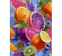 Fruta Pintar por Numeros Adultos, Color Pintar por Numeros Niños, DIY Cuadros Manualidades Adultos, Paint by Numbers Adult Kits con Pinceles y Pinturas Acrílicas, Decoracion Otoño, 30x40cm T-4409