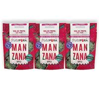 FRUTA PURA Pack 3x Manzana - 20 golosinas por bolsa con textura tipo gominola - 96% fruta real - Sin azúcares añadidos - Vegano - Sin gluten - Fabricado en España - Snack saludable y natural
