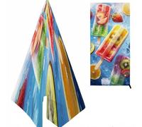 Fruta Toalla Playa, Helado Micro Fibra, con Diseño & Color, Suave Anti Arena para Niña, Mujer, Sol, Verano 180X80cm K-1401