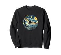 Frutas espeluznantes de la cueva del vampiro murciélago - Van Gogh estilo noche estrellada Sudadera