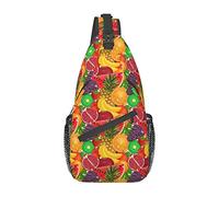 Frutas Frescas Pino Color Patrón Abstracto Dibujo Bandolera Pecho De Los Hombres Bolsa De Cuerpo Cruzado, Ligero, para Senderismo Y Viajes