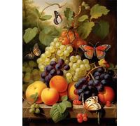 Frutas Pintar por Numeros Adultos animals Pintar por Numeros Niños, Paint by Numbers Adult, Painting by Numbers, DIY Painting on Canvas, Regalo Mujer, Decoracion Hogar, Without Frame, 80x100cm e-744